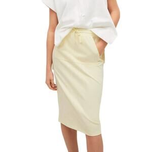 New Mango High waist Kangaroo Patch Pocket Cotton Jersey Midi Skirt